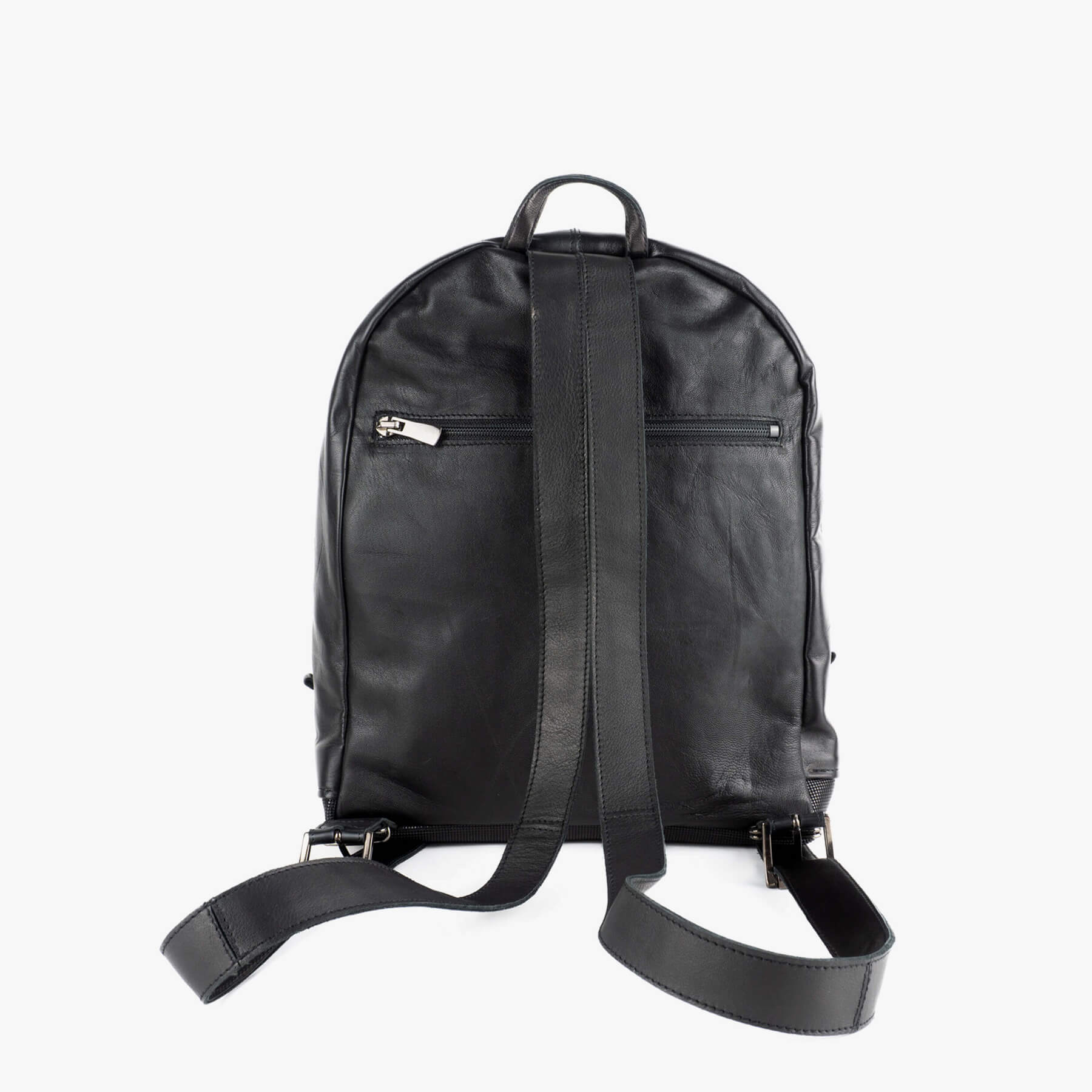 Rucsac-din-piele-negru-cu-franjuri-verzi-2
