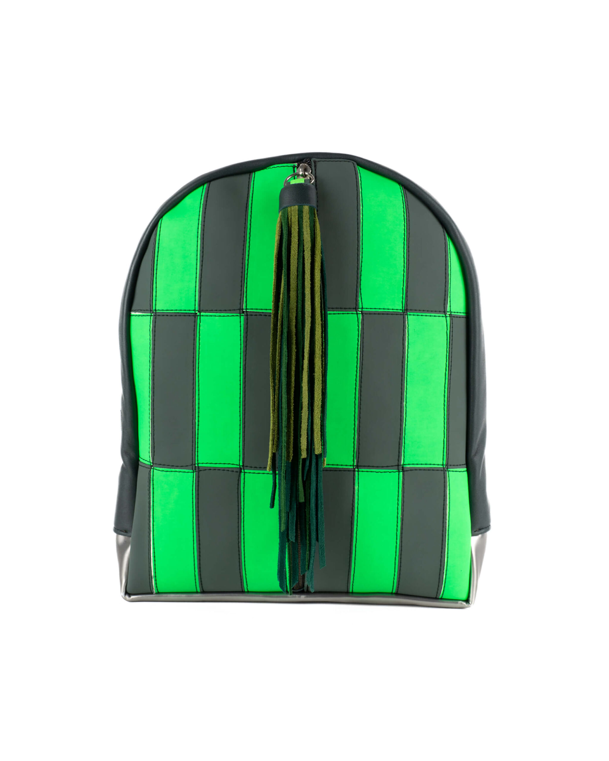 Rucsac de Piele Verde cu Ciucure