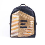 Rucsac de piele naturală, model unicat, auriu