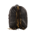 Rucsac de piele cu franjuri Negru/Auriu