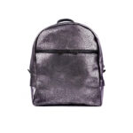 Rucsac de piele cu imprimeu floral gri, platinum