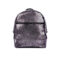 Rucsac de piele cu imprimeu floral gri, platinum