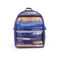 Rucsac de piele naturală de damă multicolor albastru/maro